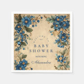 Botanical Blueberry Floral Baby Shower Servet (Voorkant)