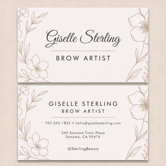 Botanical Blush and Black Brow Artist Beauty  Visitekaartje