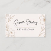 Botanical Blush and Black Esthetician Beauty  Visitekaartje (Voorkant)