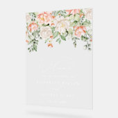Botanical Blush Pink Floral Wedding Welcome Sign Acryl Bord (Hoek)