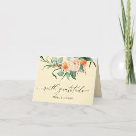 Botanical Boho Greenery Personalized Names Wedding Bedankkaart