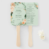 Botanical Boho Greenery Sage Green Wedding Program Handwaaier (Voorkant en achterkant)