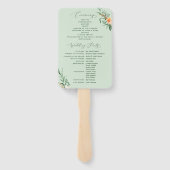 Botanical Boho Greenery Sage Green Wedding Program Handwaaier (Achterkant)
