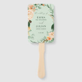 Botanical Boho Greenery Sage Green Wedding Program Handwaaier (Voorkant)