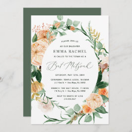 Botanical Boho Personalized Greenery Bat Mitzvah Kaart