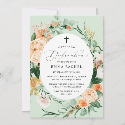 Botanical Boho Personalized Greenery Dedication Kaart (Voorkant)