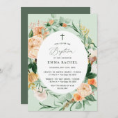 Botanical Boho Personalized Greenery Girl Baptisme Kaart (Voorkant / Achterkant)