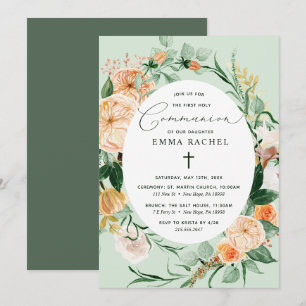 Botanical Boho Personalized Sage Green Commune Kaart
