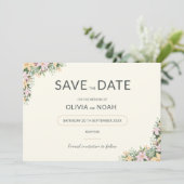 Botanical boho wedding save the date (Staand voorkant)