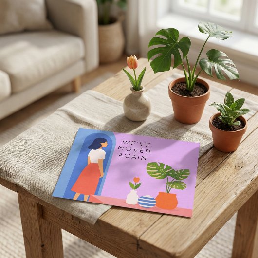 Botanical boho  we've moved  again aankondigingskaart