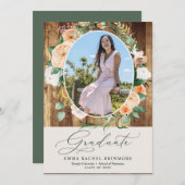 Botanical Boho Wood Foto Afstuderen Aankondiging b (Voorkant / Achterkant)