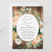 Botanical Boho Woodgrain Farmhouse Bridal Brunch Kaart (Voorkant)