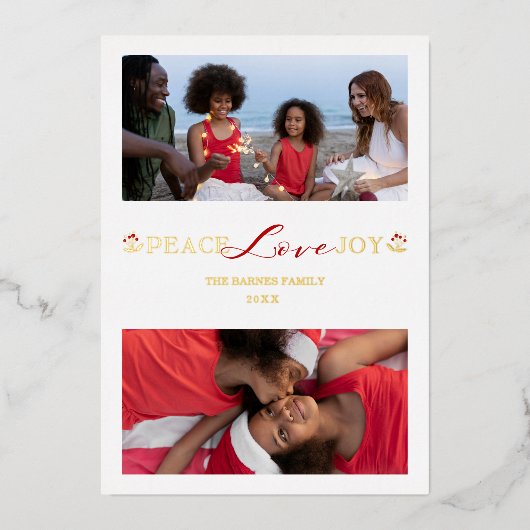 Botanical Branches Christmas Custom Photo Script  Folie Feestdagenkaart (Voorkant)