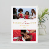 Botanical Branches Christmas Custom Photo Script  Folie Feestdagenkaart (Staand Voorkant)