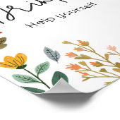 Botanical Bright Wildflower Baby shower Drinken Poster (Hoek)