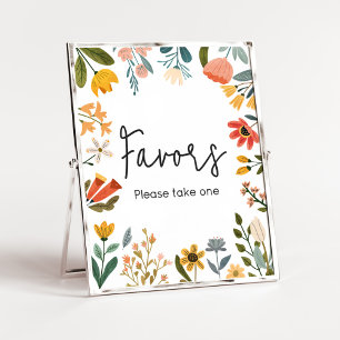 Botanical Bright Wildflower Baby shower Favors Poster