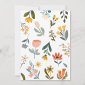 Botanical Bright Wildflower Baby shower Kaart (Achterkant)