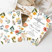 Botanical Bright Wildflower Baby shower Kaart