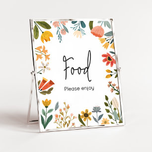 Botanical Bright Wildflower Baby shower Voedsel Poster