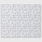 Botanical Bunny Easter Wrapping Paper Cadeaupapier (Vlak)