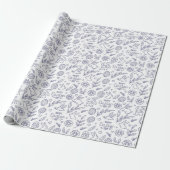 Botanical Bunny Easter Wrapping Paper Cadeaupapier (Uitgerold)