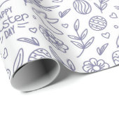 Botanical Bunny Easter Wrapping Paper Cadeaupapier (Rol Hoek)