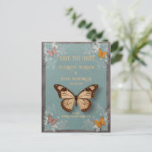 Botanical Butterfly Wedding Invitation Briefkaart (Staand voorkant)