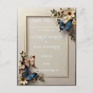 Botanical Butterfly Wedding Invitation Briefkaart