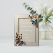 Botanical Butterfly Wedding Invitation Briefkaart (Staand voorkant)