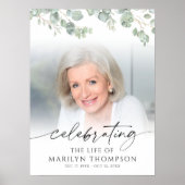 Botanical Celebrating the Life of Photo Memorial Poster (Voorkant)