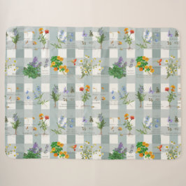 Botanical Check for teatime on the bed. Sherpa Deken