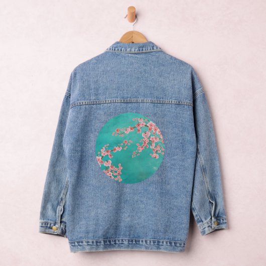Botanical Cherry Blossom Denim Jacket (Hangar)