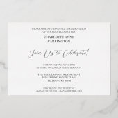 Botanical Cherry Blossom Flowers Oval Frame Photo  Folie Uitnodiging (Achterkant)