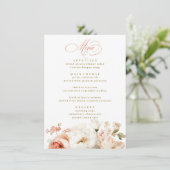 Botanical Chic Elegant Floral Victorian Wedding  Menu (Staand voorkant)