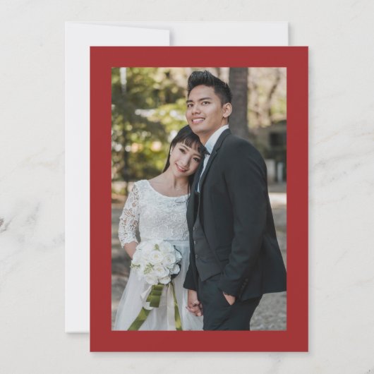 Botanical Chinese Wedding Double Happiness Symbol  Bedankkaart (Achterkant)