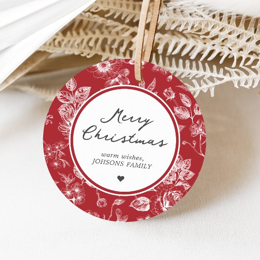 Botanical Christmas Bedankjes Labels
