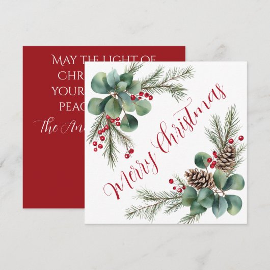 Botanical Christmas Card  Feestdagenkaart (Voorkant / Achterkant)