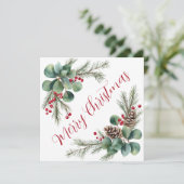 Botanical Christmas Card  Feestdagenkaart (Staand voorkant)