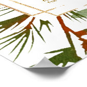 Botanical Christmas Gold Wedding Seating Chart Poster (Hoek)