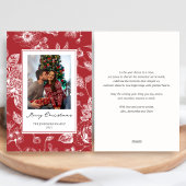 Botanical Christmas Holiday Photo Kaart