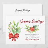 Botanical Christmas Holidays Company Business  Feestdagenkaart (Voorkant / Achterkant)