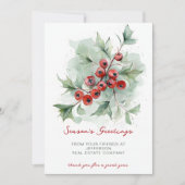 Botanical Christmas Holidays Company Business  Feestdagenkaart (Voorkant)