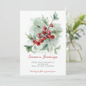 Botanical Christmas Holidays Company Business  Feestdagenkaart (Staand voorkant)