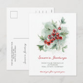 Botanical Christmas Holidays Company Business  Feestdagenkaart (Voorkant / Achterkant)