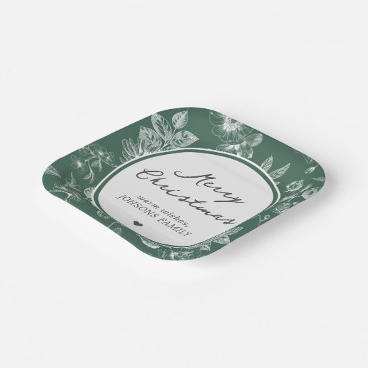 Botanical Christmas Papieren Bordje (Gebogen)