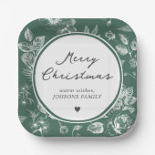Botanical Christmas Papieren Bordje (Voorkant)