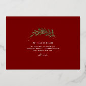 botanical christmas photo gold wreath folie feestdagenkaart (Achterkant)