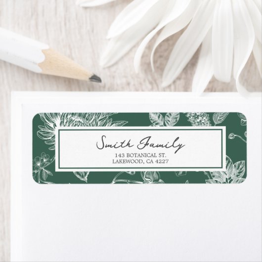 Botanical Christmas Return Address Label (Insitu)