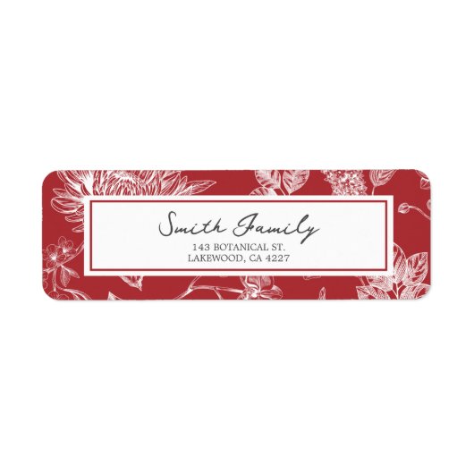 Botanical Christmas Return Address Label (Voorkant)