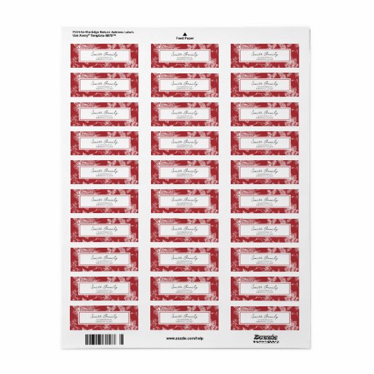 Botanical Christmas Return Address Label (Full Sheet)